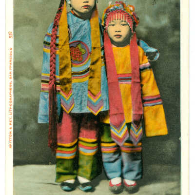 Chinese Girls in Holiday Attire, Chinatown.