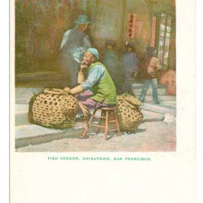 Postcard, San Francisco, Chinatown, Fish Vendor, Chinatown, San Francisco