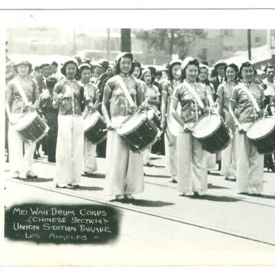 Postcard, Los Angeles, Mei Wah Drum Corps (Chinese Section) Union Station Parade Los Angeles