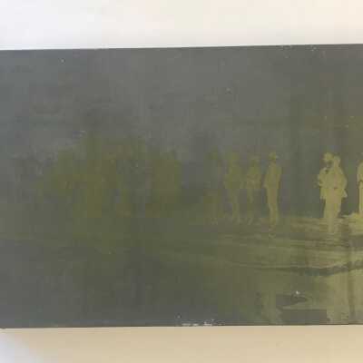 "Chinese Leaving Eureka", Halftone Printing Block