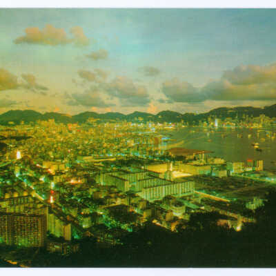 Postcard Set, China, Hong Kong, Night Scene of Kowloon