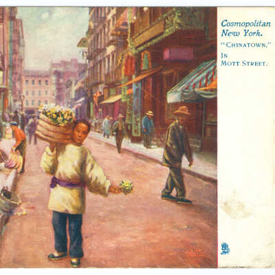 Postcard, New York, Chinatown, Cosmopolitan New York, Chinatown in Mott Street