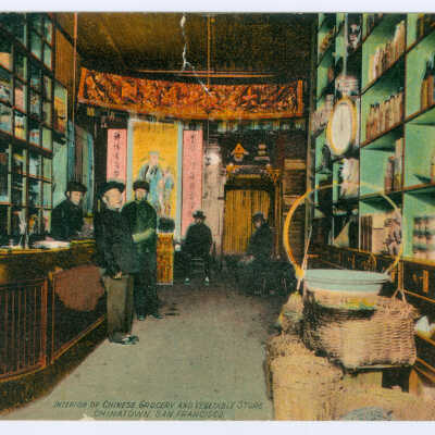 Interior of Chinese Grocery and Vegetable Store, Chinatown, San Francisco