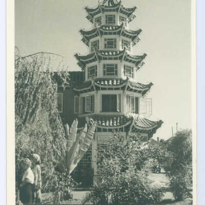 Postcard, Los Angeles, Chinatown, Golden Pagoda Cafe
