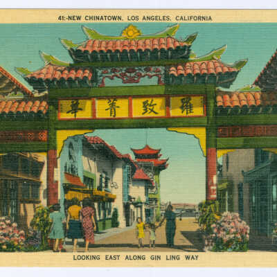 Postcard, Los Angeles, Chinatown, New Chinatown, Los Angeles, California