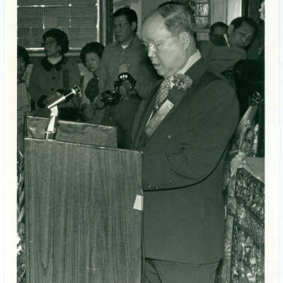 Photograph, A man speaking