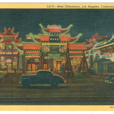 Postcard, Los Angeles, Chinatown, New Chinatown, Los Angeles, California