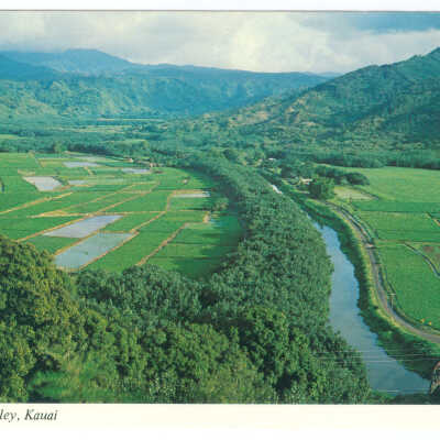 Postcard, Kauai, Hanalei Valley