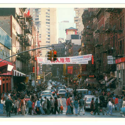 Postcard, New York, Chinatown, Street Scene