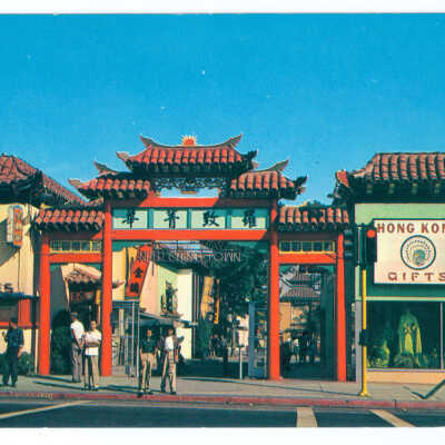 Postcard, Los Angeles, Chinatown, Colorful Gateway Entrance to New Chinatown