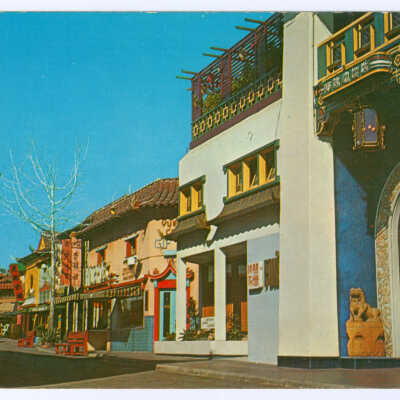 Postcard, Los Angeles, Chinatown, Plaza Scene