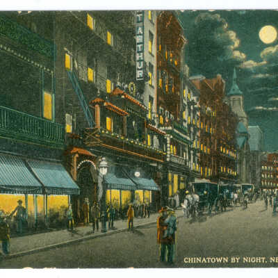 Postcard, New York, Chinatown, Chinatown by Night New York City