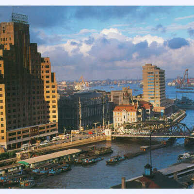 Postcard Set, China, Shanghai, Wai Baidu Bridge in Shanghai