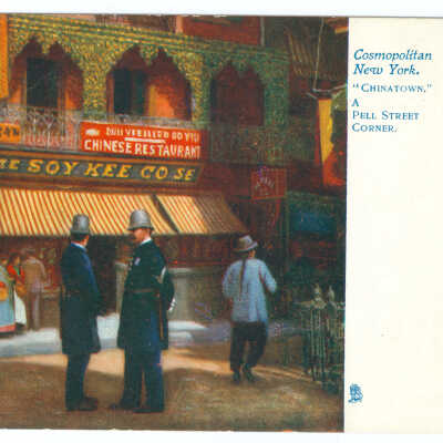 Postcard, New York, Chinatown, Cosmopolitan New York. Chinatown, a Pell Street Corner