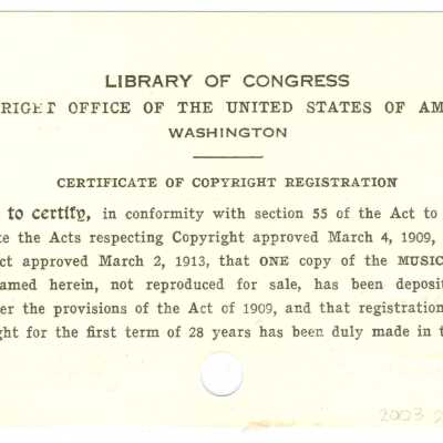Certificate of Copyright Registration