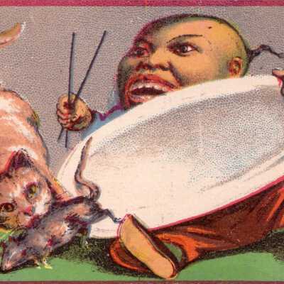 A Man and a Cat fight for their Main Course of Rat
