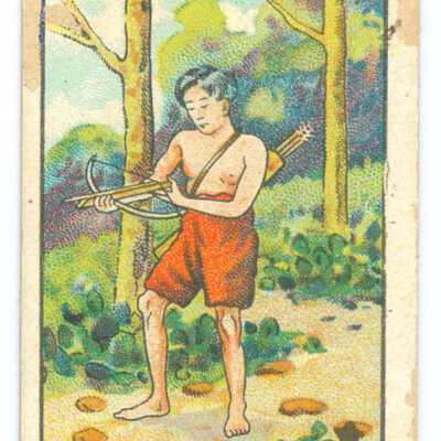 Tobacco Card, Young Man With Bow And Arrows