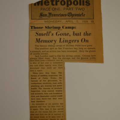 "Those Shrimp Camps: Smell's Gone, but the Memory Lingers On" 1939