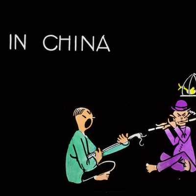 Glass Lantern Slide, Cartoon