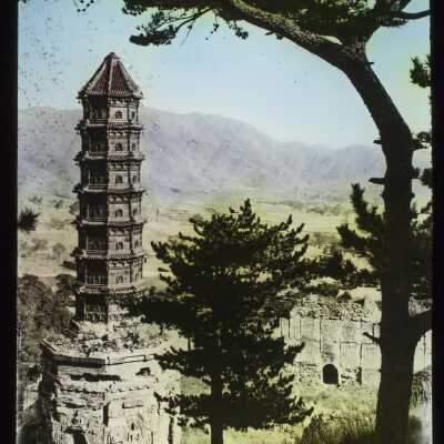 Glass Lantern Slide, Pagoda