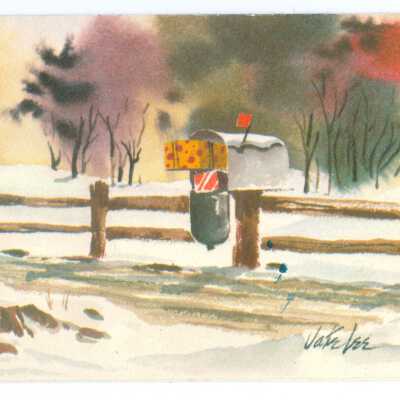 Jake Lee Designed Greeting Card - snow scene