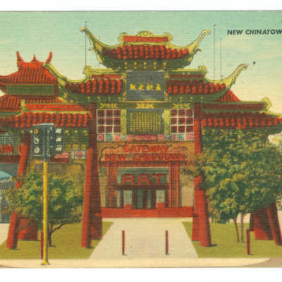 Postcard, Los Angeles, Chinatown, Gateway New Chinatown, Los Angeles, California
