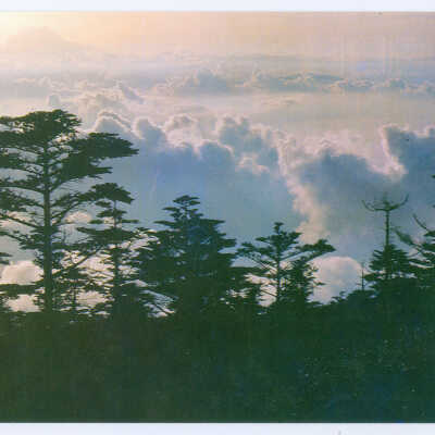 Postcard Set, China, Sichuan, Seas of Cloud Curling around Mt. Emei