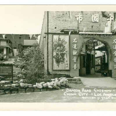 Postcard, Los Angeles, Dragon Road Gateway, China City