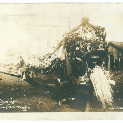 Postcard, Evanston, Chinese Dragon, Evanston Wyo.
