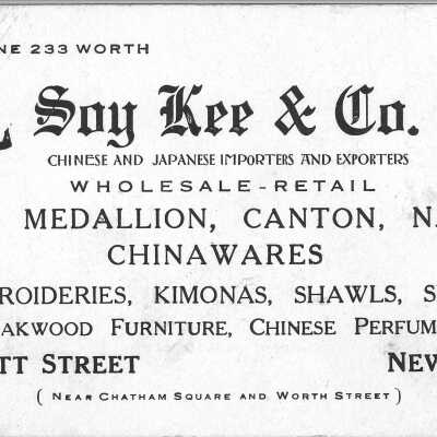Soy Kee & Co., NY. Business Card.