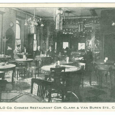 Postcard, Chicago, King Yen Lo Co. Chinese Restaurant Cor. Clark & Van Buren Sts., Chicago