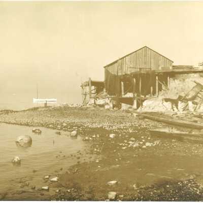 Backview of a Shrimping Building from the Shore