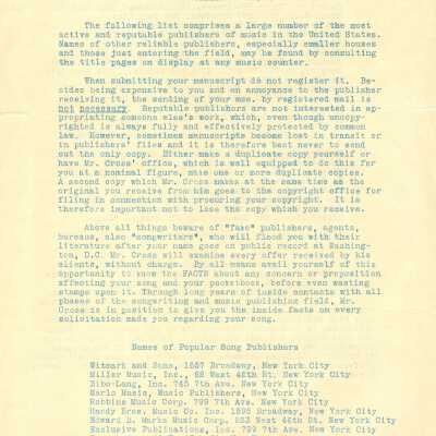 List of Music Publishers