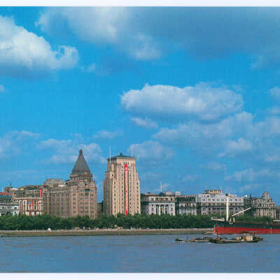 Postcard Set, China, Shanghai, Waitan Seafront in Shanghai