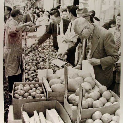 Photograph, Chinatown, grocery shoppers, SF