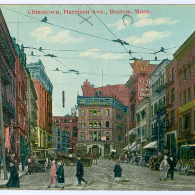 Postcard, Boston, Chinatown, Harrison Ave., Boston, Mass.