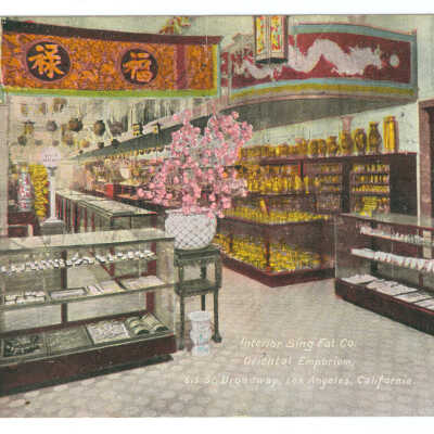 Postcard, Los Angeles, Chinatown, Interior Sing Fat Co.