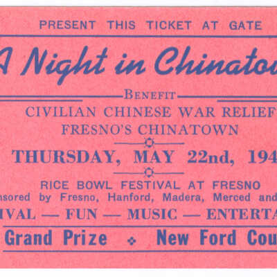 "A Night in Chinatown" Ticket
