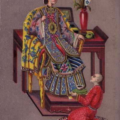 A Chinese Woman is Served Tea