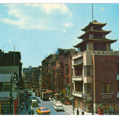 Postcard, New York, Chinatown, Street Scene