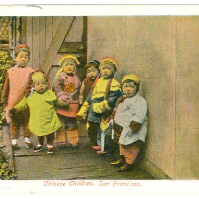 Postcard, Chinatown, Chinese Children in Holiday Attire, San Francisco