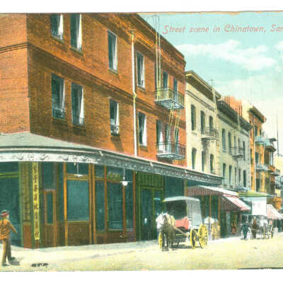 Street Scene in Chinatown, San Francisco, California.