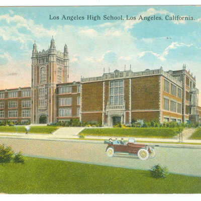 Postcard, Los Angeles, Los Angeles High School, Los Angeles, California.