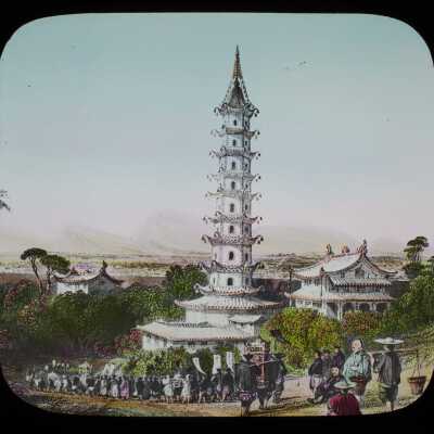 Glass Lantern Slide, Pagoda