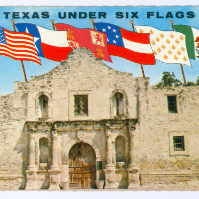 Postcard, Texas Under Six Flags