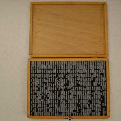A Box with Metal Type Pieces