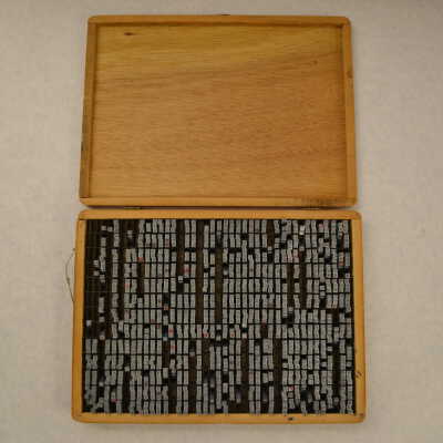 A Box with Metal Type Pieces