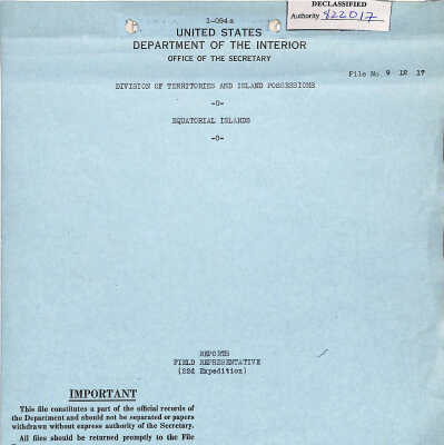 Reports, Field Representative (22nd Expedition)
