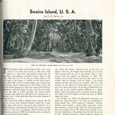 Swains Island, U. S. A