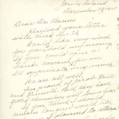 Letter from Henry Ahia to Homer F. Barnes